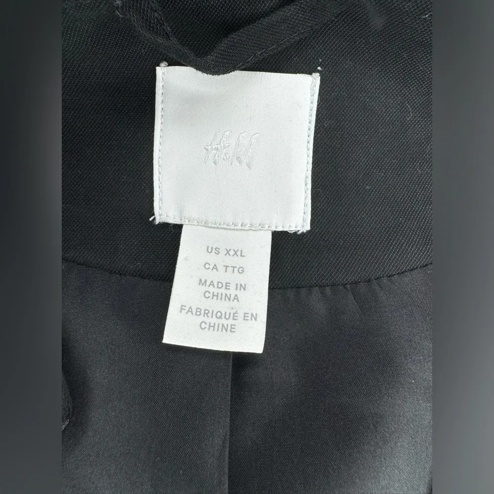 H&M Open Front Draped Coat Size XXL Black - Image 7