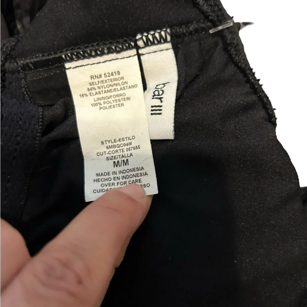 Bar III Black Macrame Cut Out Monokini One Piece Swimsuit Size medium - Image 9