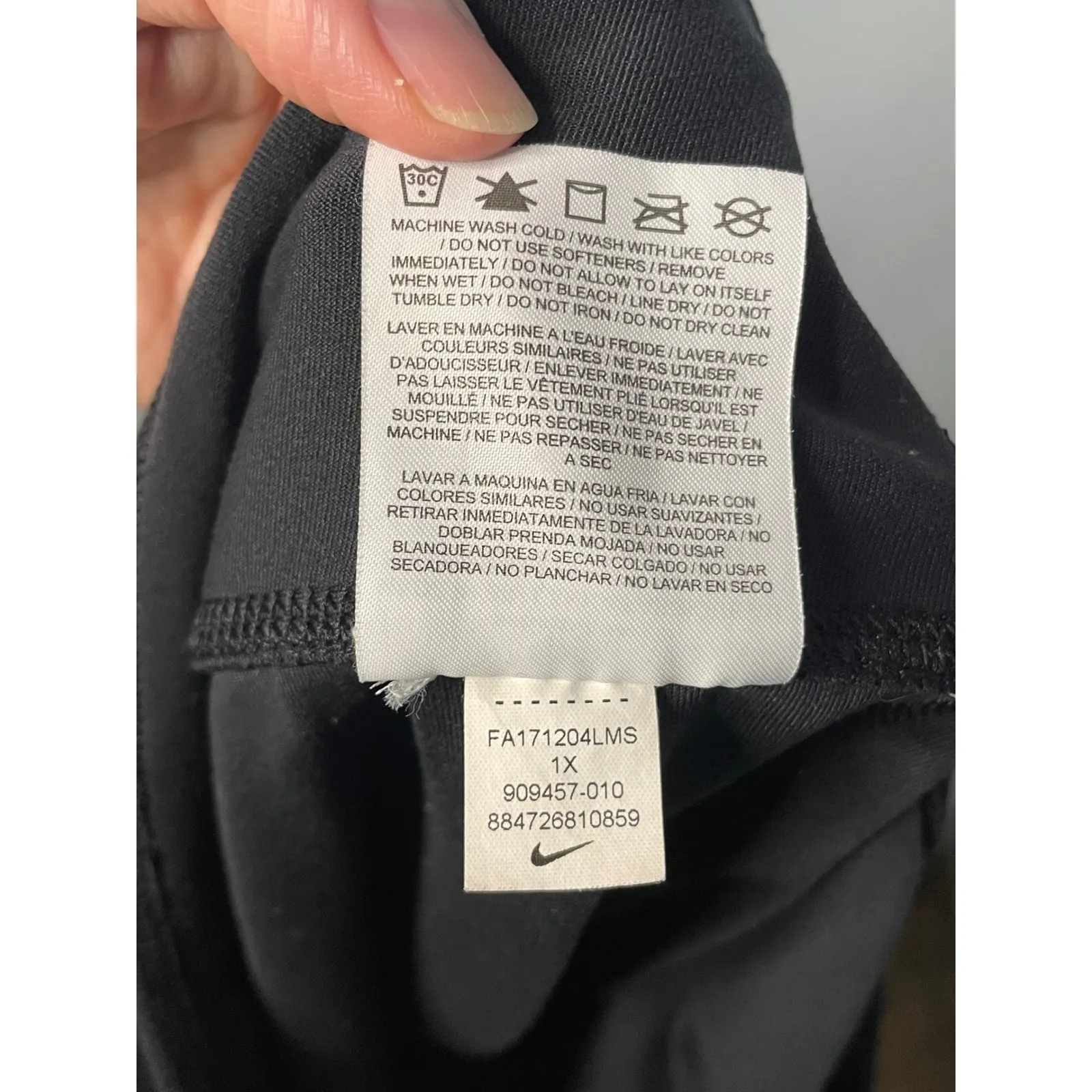 Nike Dri-FIT 1X Womens Black Athletic Leggings Workout Gym Running Pants‎ - Image 7