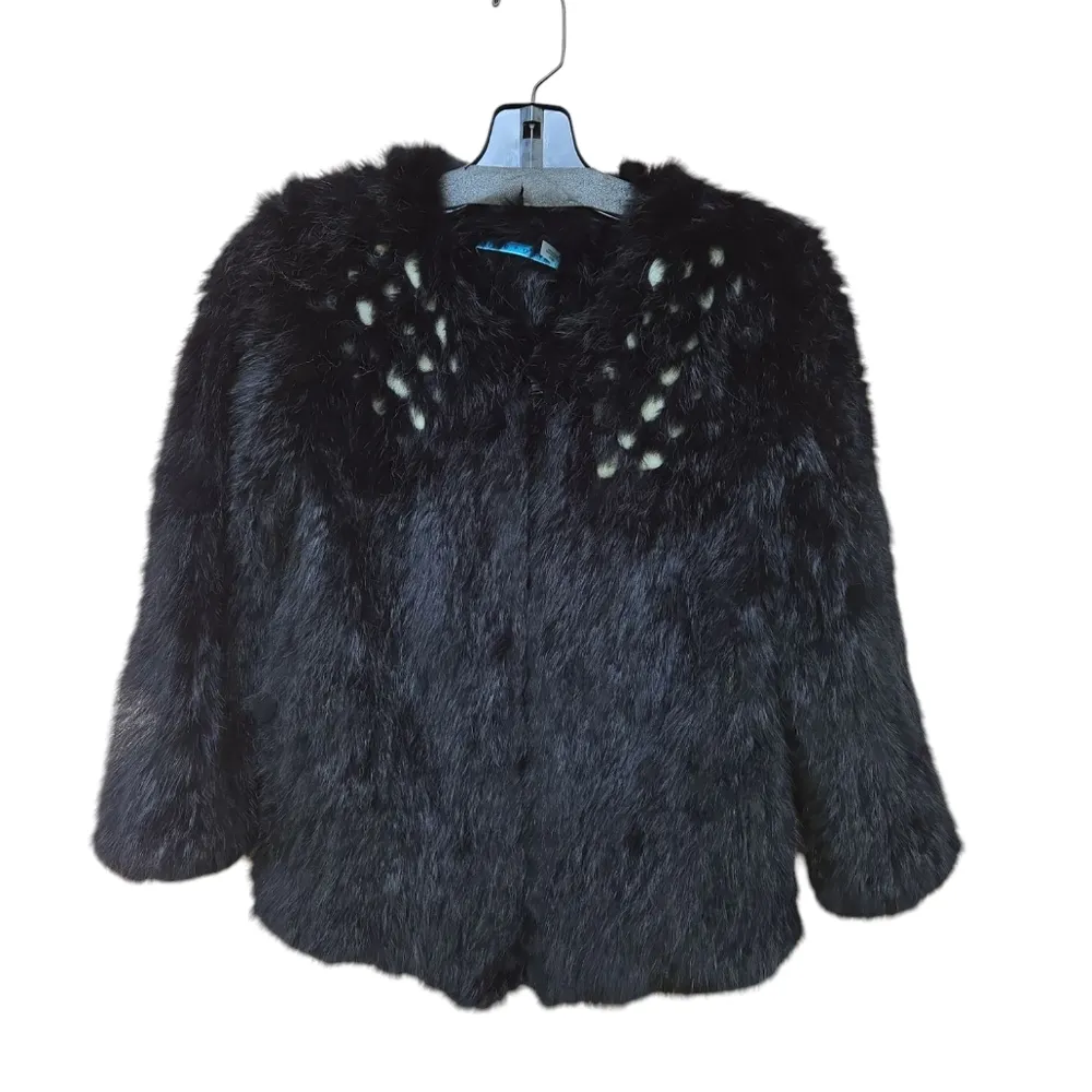 Alice + Olivia Black Fur Jacket Size XS - Image 3