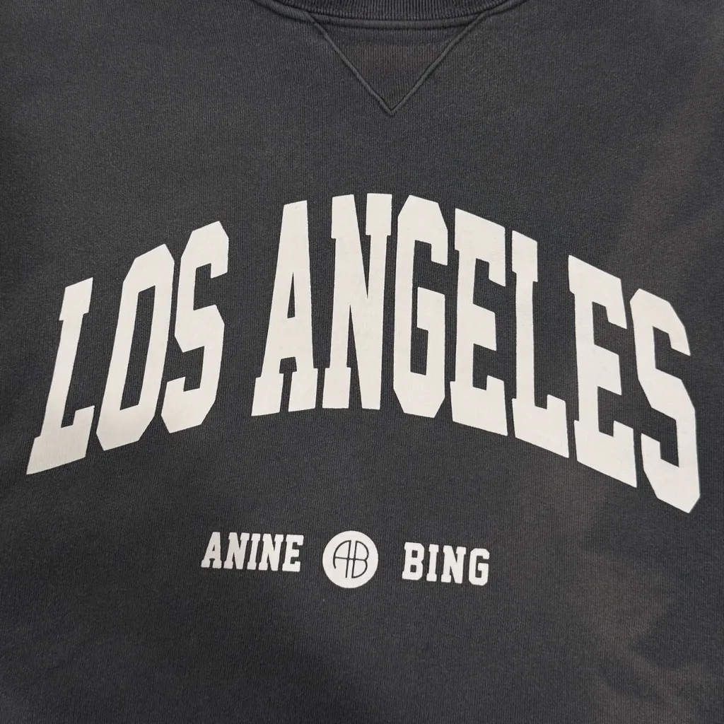 Anine Bing Ramona Los Angeles Sweatshirt XS Gray Crewneck University Streetwear - Image 9