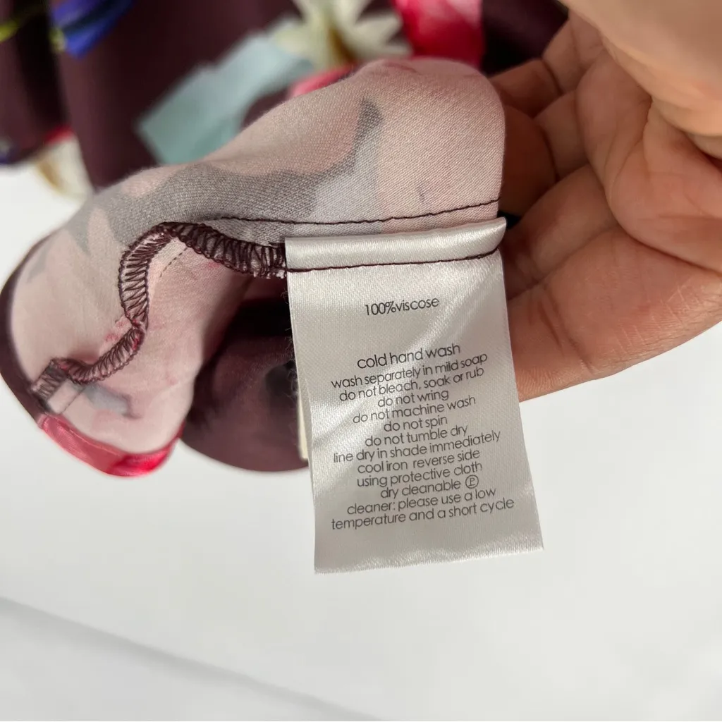 Gorman X Hattie Molloy Still Life Satin Slip Skirt Midi Floral Print Pull - Image 9