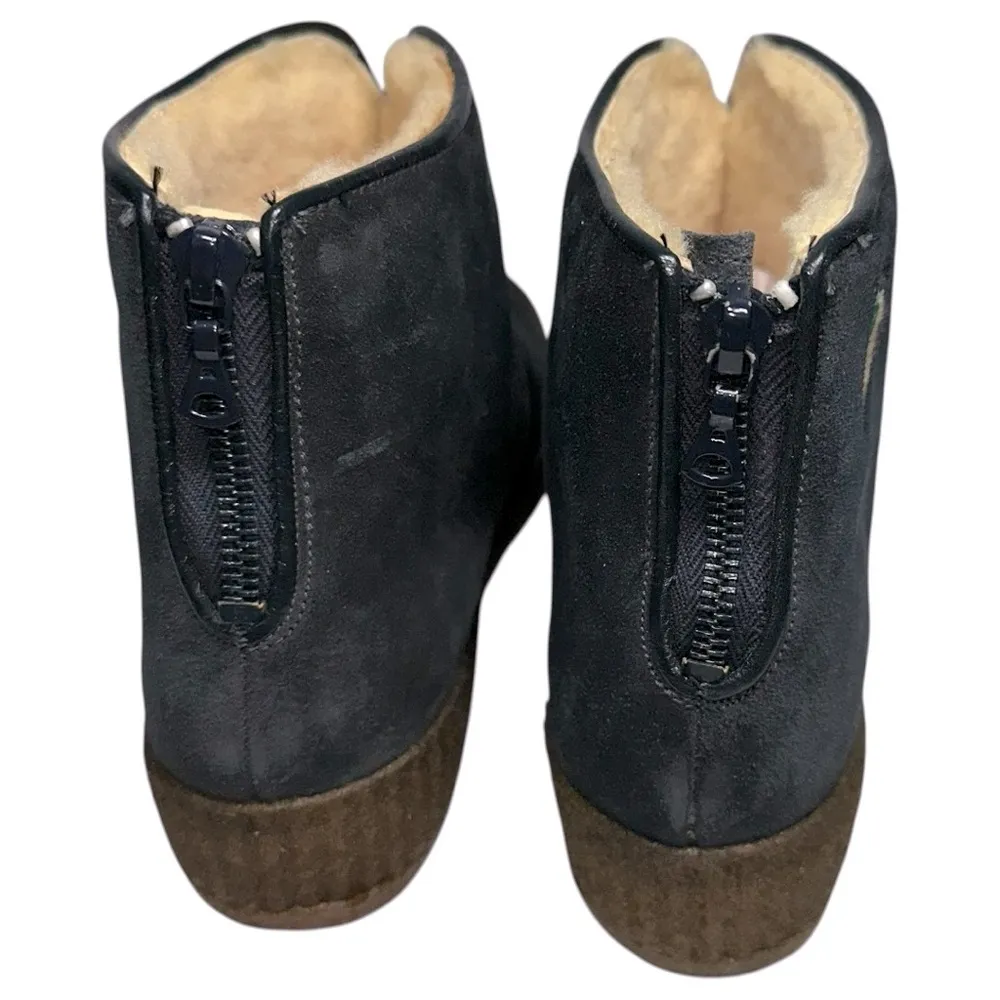 Tyrol Vintage RARE Women’s Size 7 Blue Suede Sherpa Lined Embroidered Flag Boots - Image 6