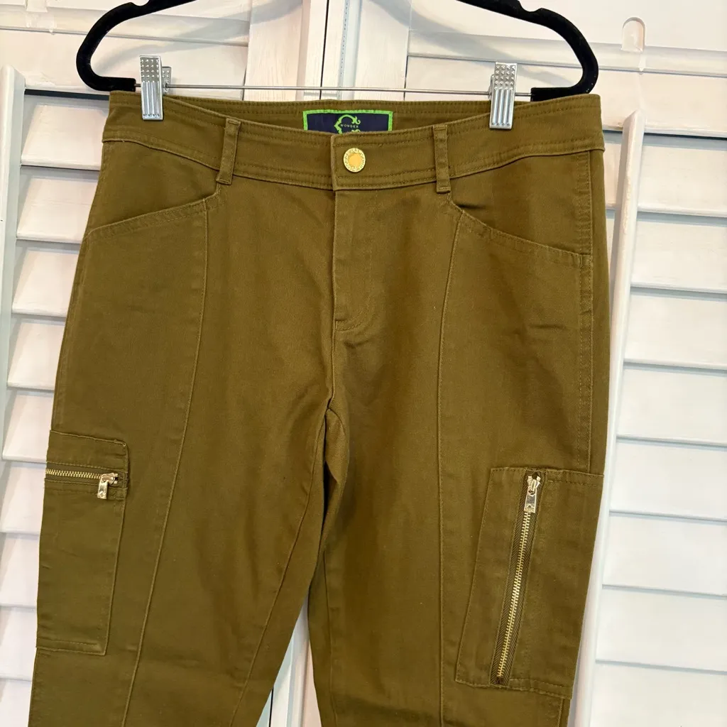 C. Wonder Olive Green Zipper Hem‎ Detail Skinny Leg Pants Size 6 - Image 3