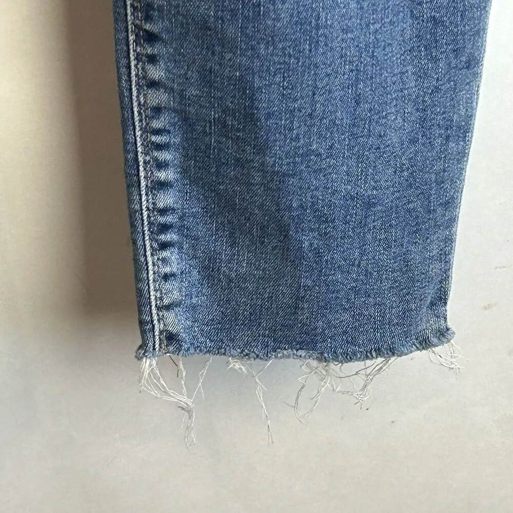 HUDSON BLAIR Super Skinny Jeans womens 32 Light Blue Wash Raw Hem $189 - Image 4