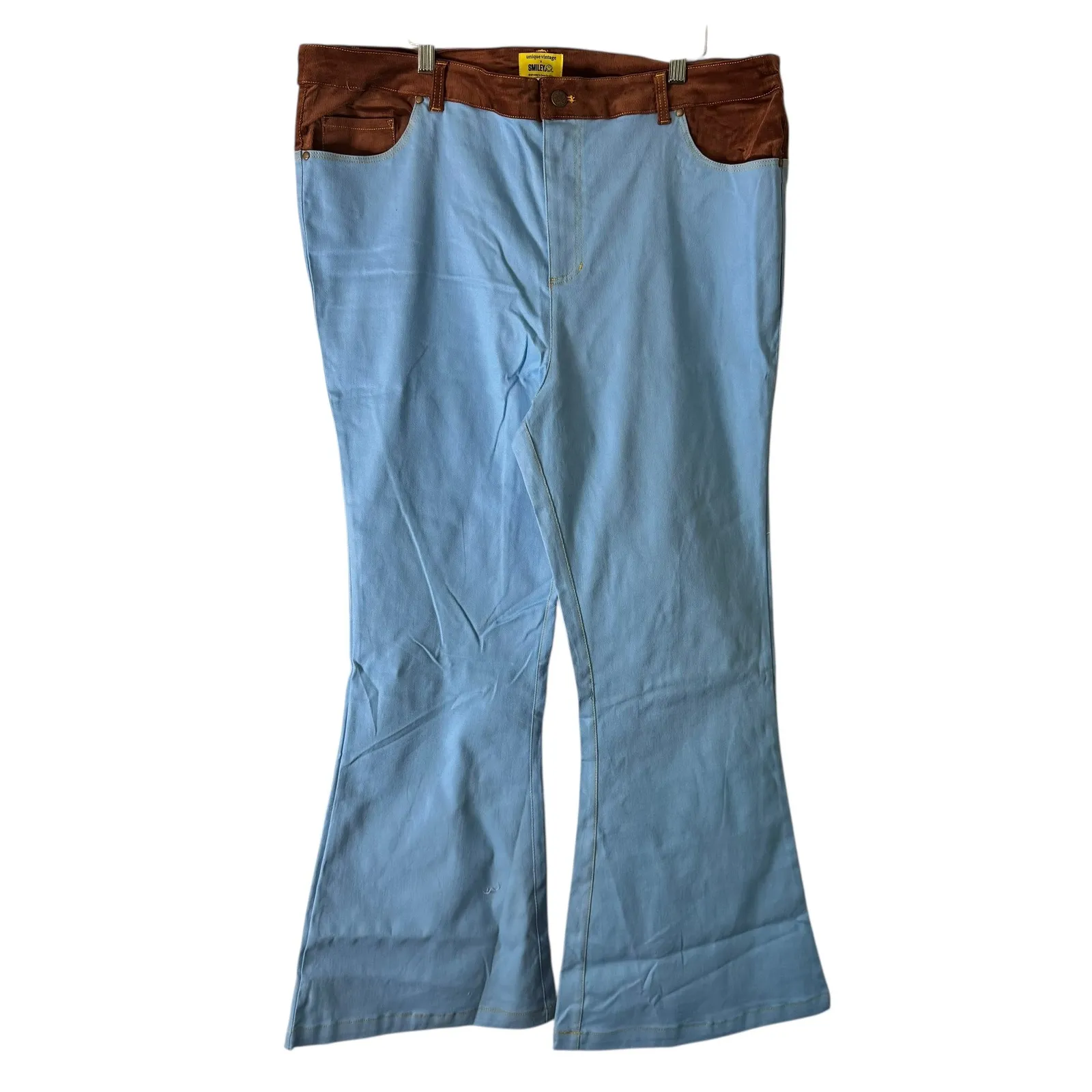 Unique Vintage x Smiley Jeans Flare Leg Embroidered Denim 2X/18 - Image 7