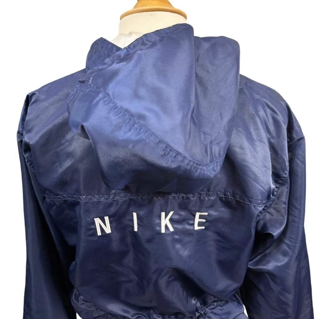 Nike Y2K Women’s Navy Blue Hooded Windbreaker Jacket Size Small - Image 6