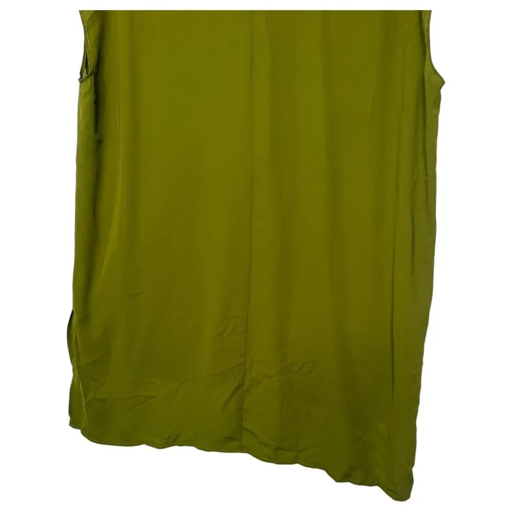 New Eloquii Top Womens 14 V Neck Sheer Chiffon High Low Sleeveless Olive Green - Image 4