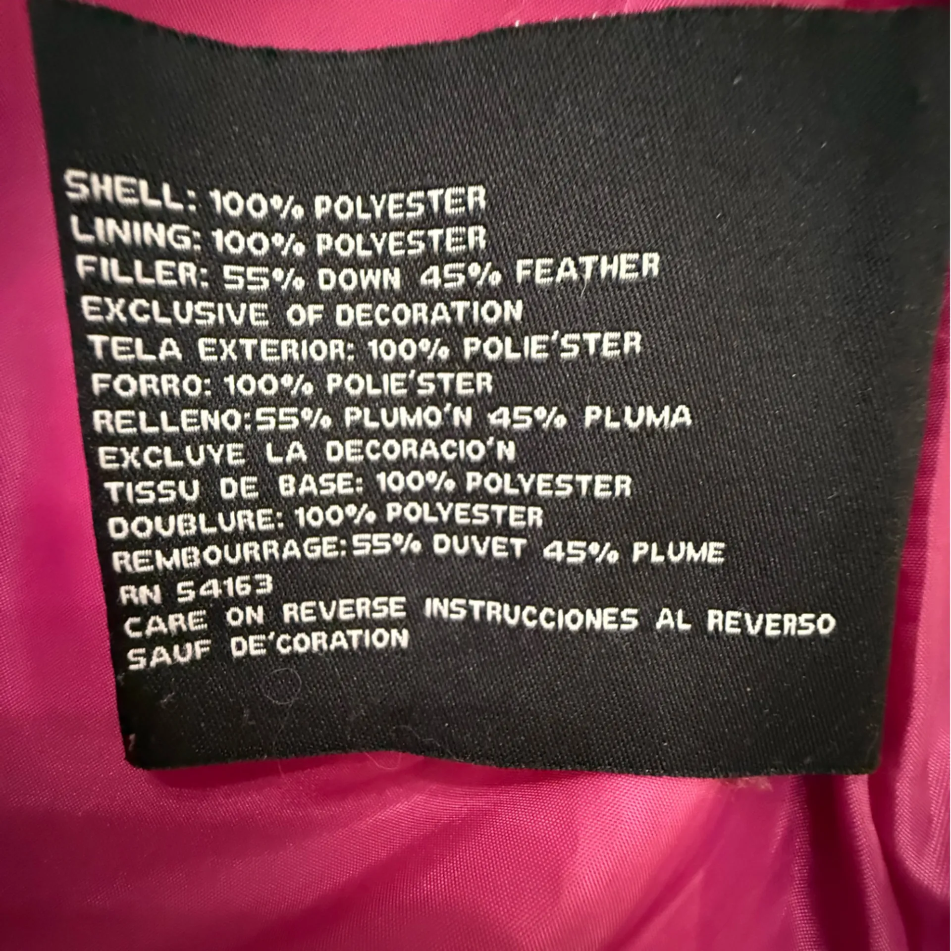 GUESS Puffer Jacket Purple Magenta Quilted Down Blend Puffer Coat Women Med - Image 12