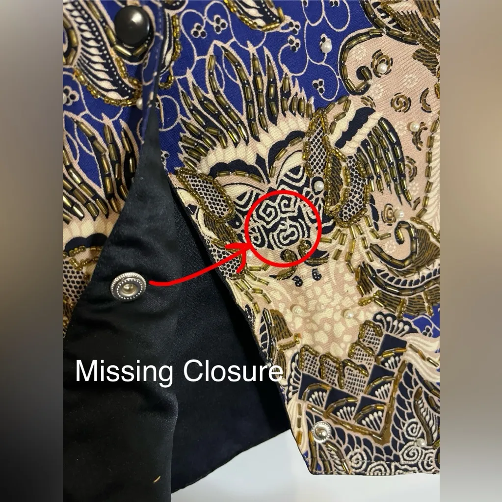 Nouveau Monde VTG 1990's Beaded Sequined Vest Petite Small Victorian GreatGatsby Blue Size undefined - Image 15