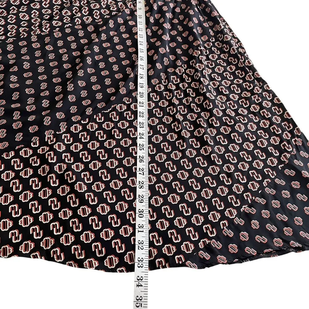 Maje Geometric Scarf Print Black Patchwork Pull-On Maxi Skirt Size 40/ US 12 - Image 5