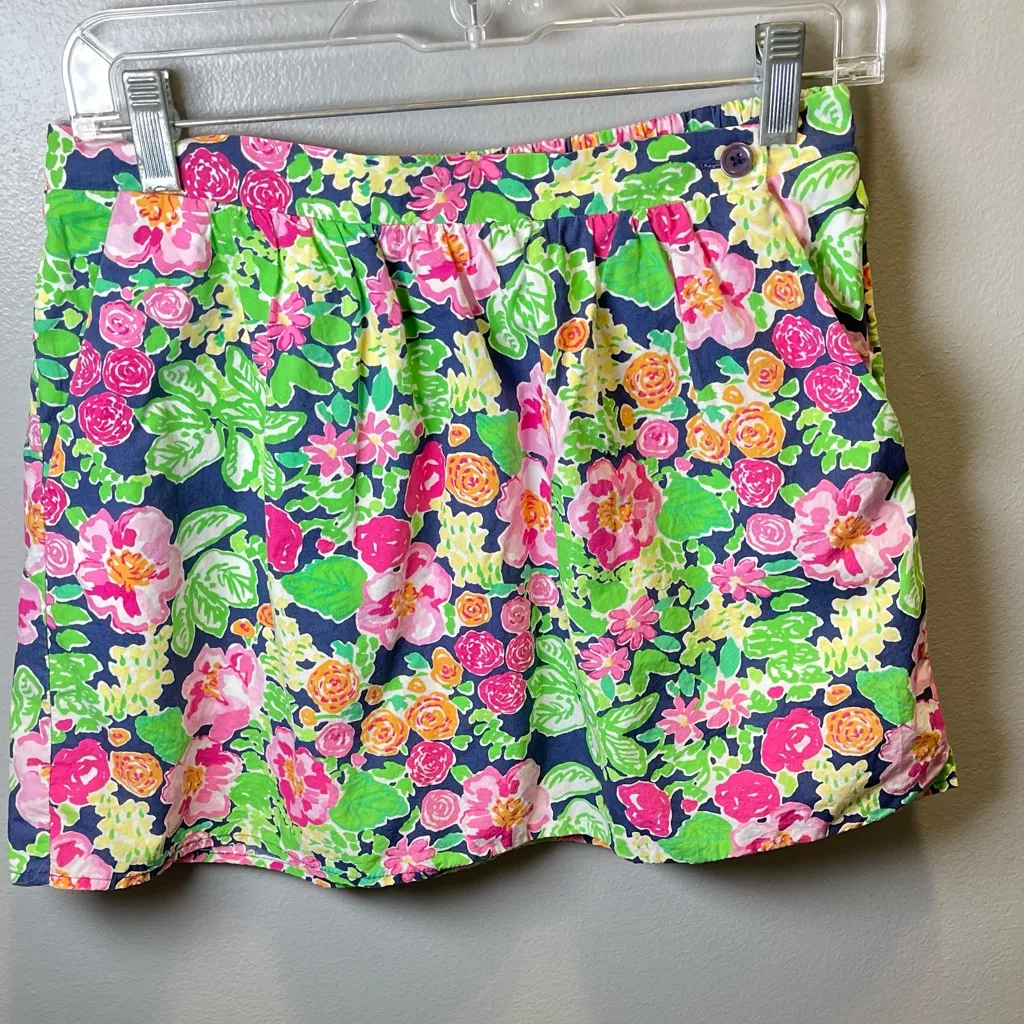 Lilly Pulitzer Mimosa Mini Getaway Garden‎ Floral Cotton Poplin Skirt Size Small - Image 3