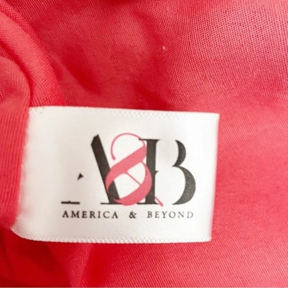 NWT America & Beyond Fringed Coral Shoulder Bag Boho Coastal Cowgirl Zip Tote Pink - Image 9