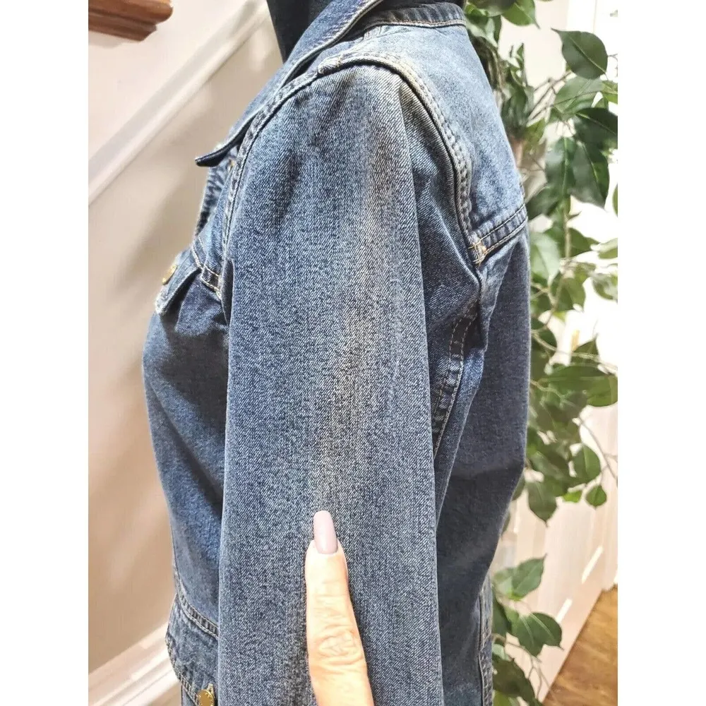Jones NewYork Women's Denim Blue Long Sleeve Buttons Front Casual Jeans Jacket S - Image 11