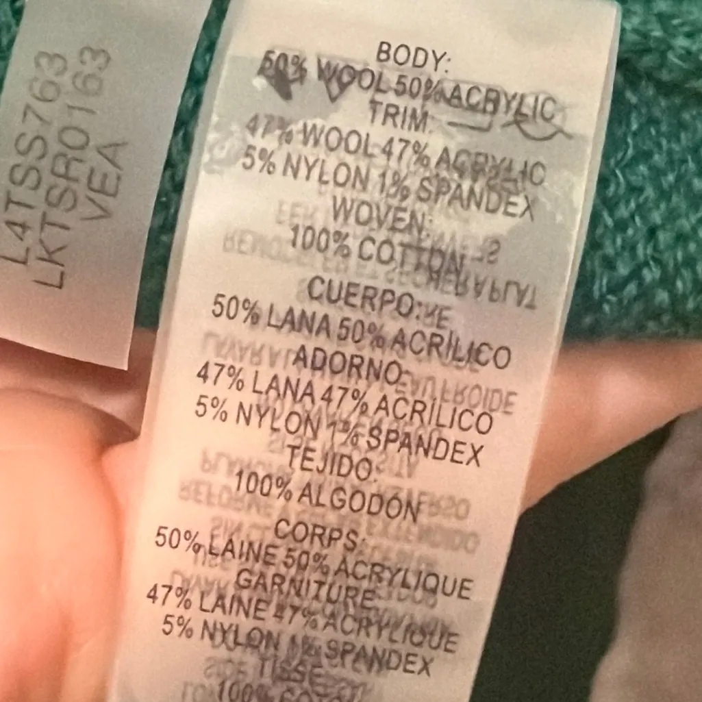 Karl Lagerfeld wool blend green layered sweater top size XL NEW - Image 10