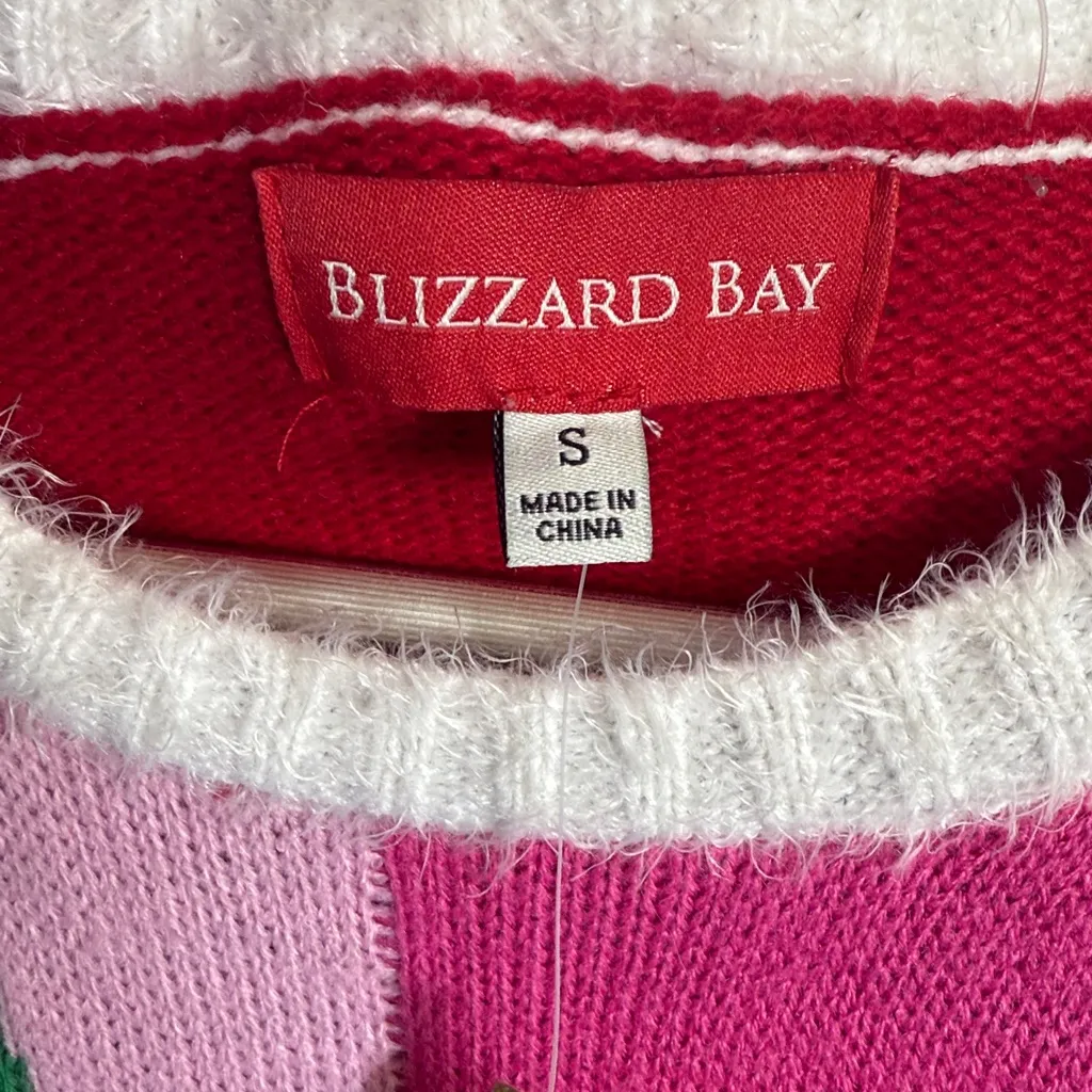 Blizzard Bay Sweater Christmas Holiday Light Up Ugly Sweater NEW W2057 Sz S Pink - Image 3
