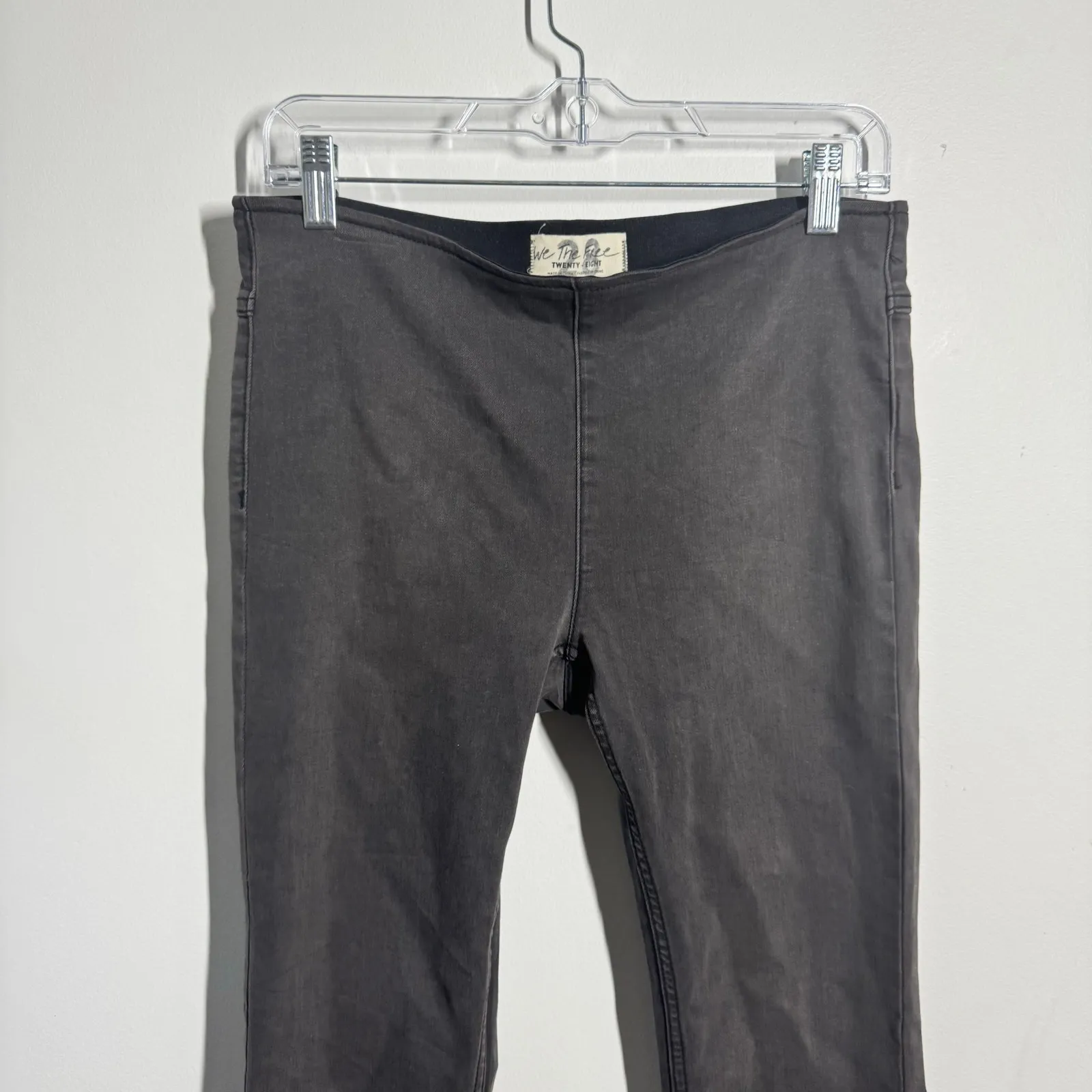 Free People We The Free Penny Pull On Jean Women 28 Charcoal Gray Flair Leg Boho - Image 3