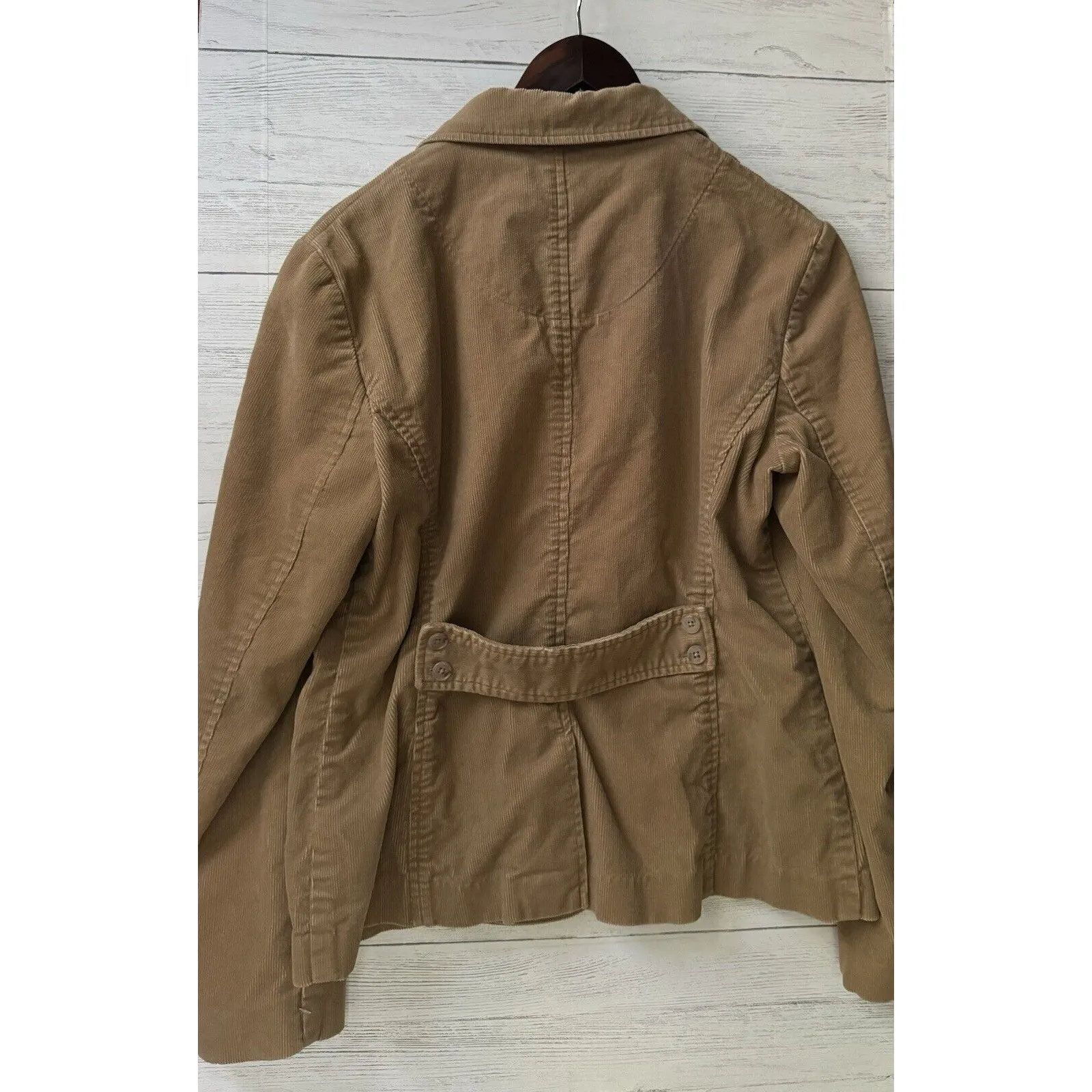 Lands End Women Corduroy Blazer Size 10 Tan  Pockets Academia Preppy - Image 3