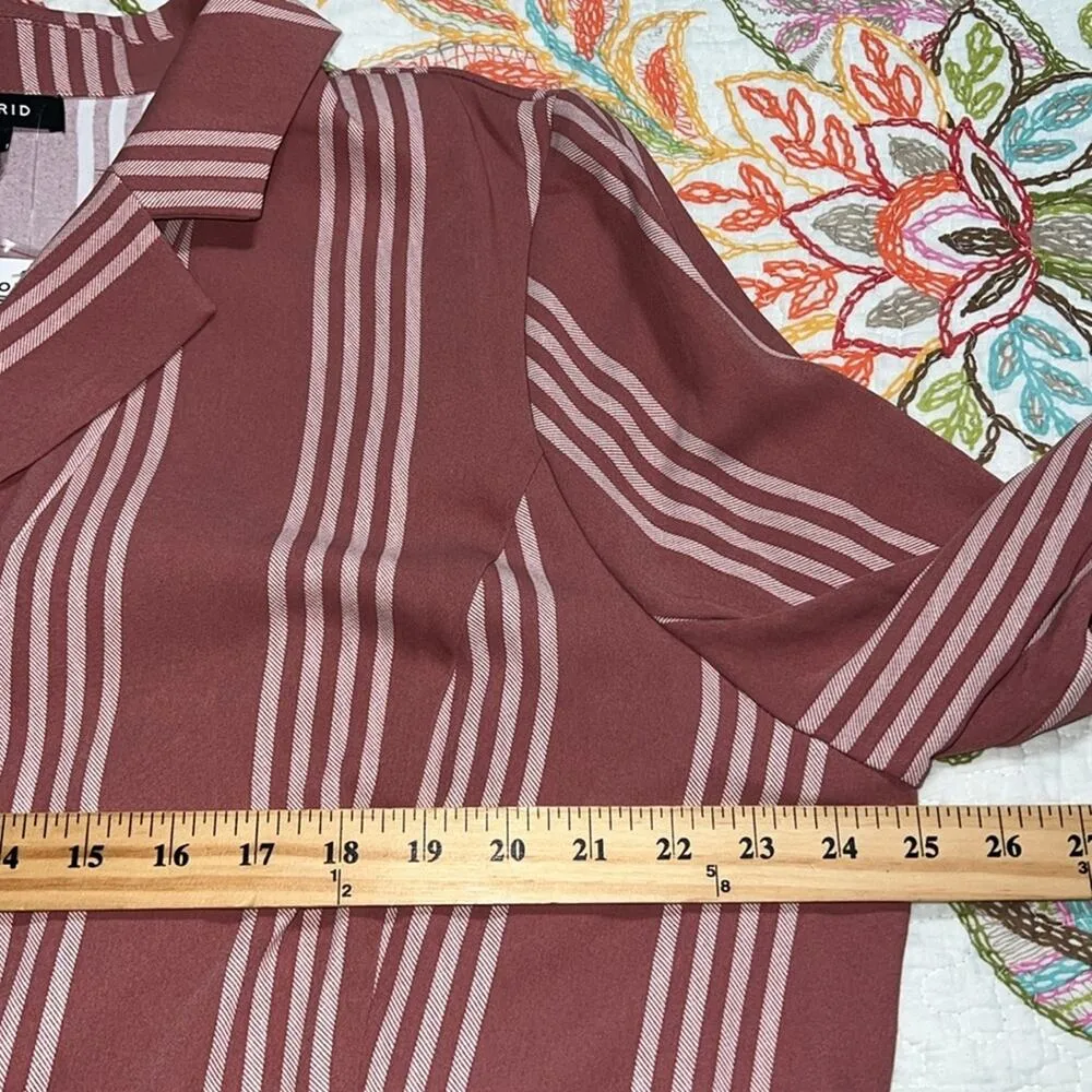 Torrid  plus size 3 (3X) rose stripe boyfriend blazer single button long sleeves - Image 8