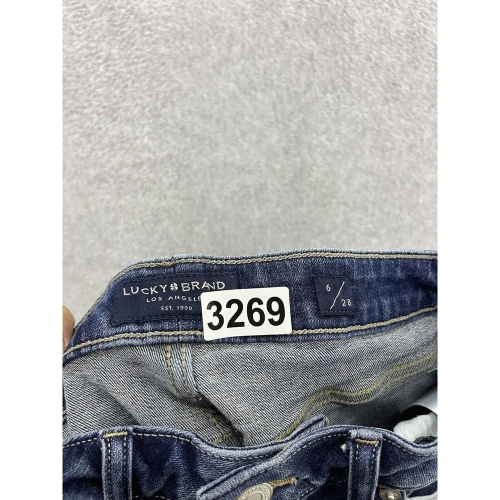 Lucky Brand Women's Blue Denim Jeans Low Rise Crop Lolita Size 6 Cotton - Image 6