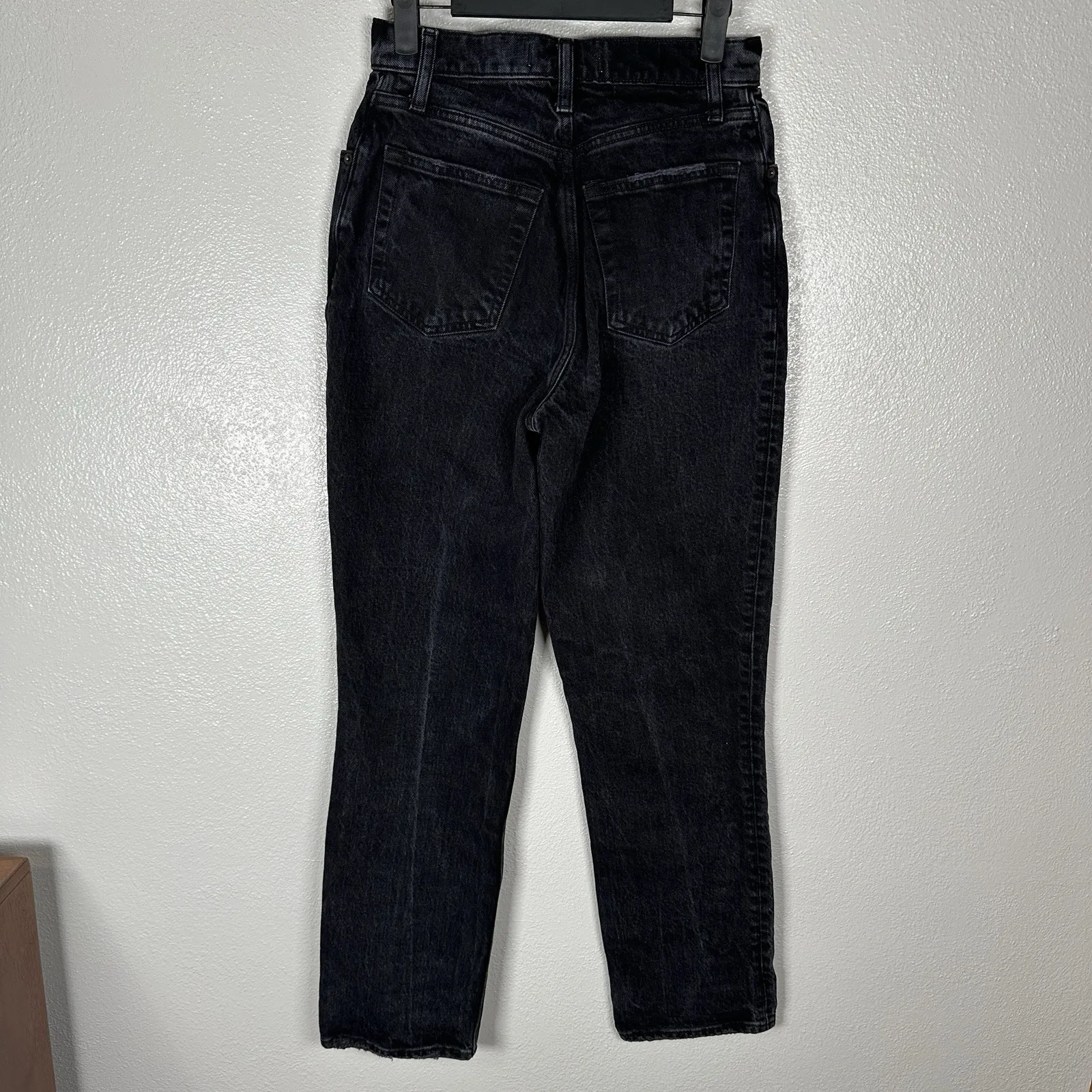 Abercrombie & Fitch 90s Straight Ultra High Rise Curve Love Jeans Sz 26/2R Black - Image 3