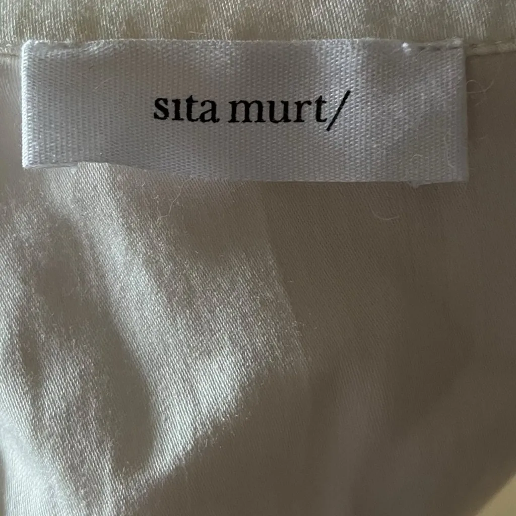 Sita Murt Chic Cream Button Down Shirt for Women‎ Office Business Casual Size M White Size M - Image 5