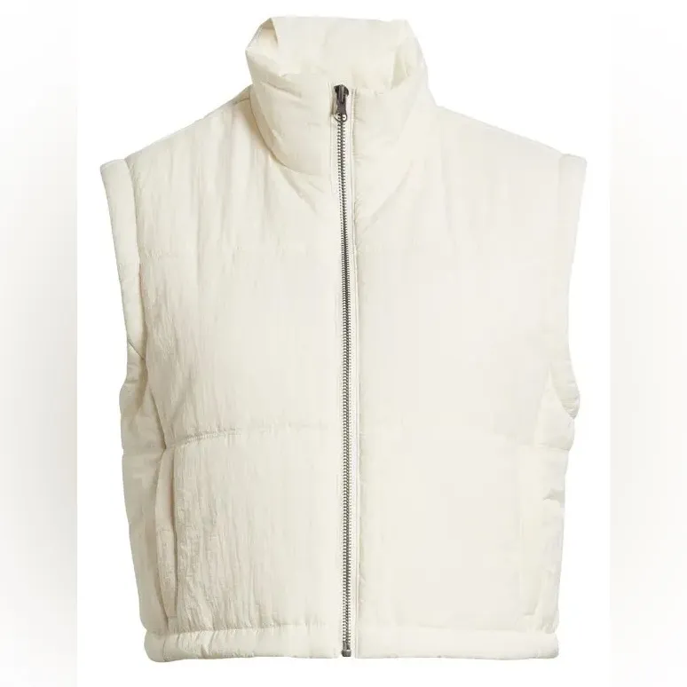 🤍Thread & Supply Cropped Puffer Vest – Ivory🤍 ~Size Medium ☀️like new cond White - Image 2