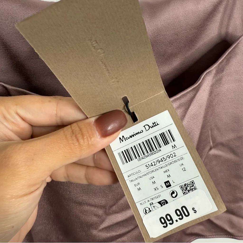 NWT Massimo Dutti Pink‎ Strappy Satin Top Size Medium - Image 7