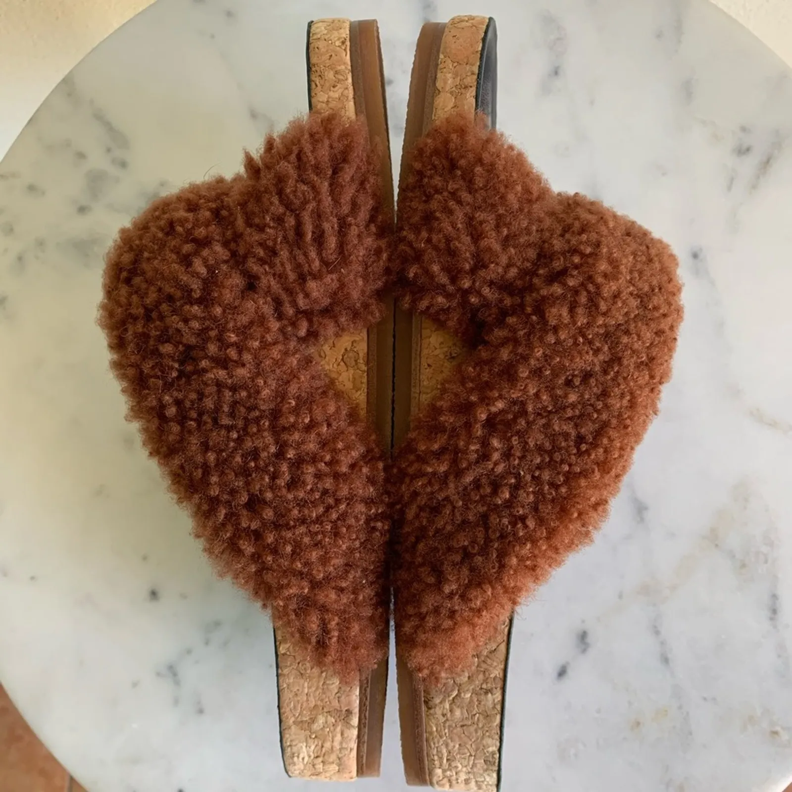 NWT Chloé Shearling Fur Flat Slide Sandal 35EU - Image 9