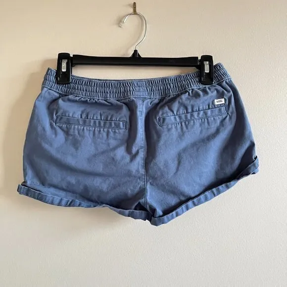 Vans Women's Pull-On Shorts W/Pockets‎ Size S Blue Drawstring - Image 2