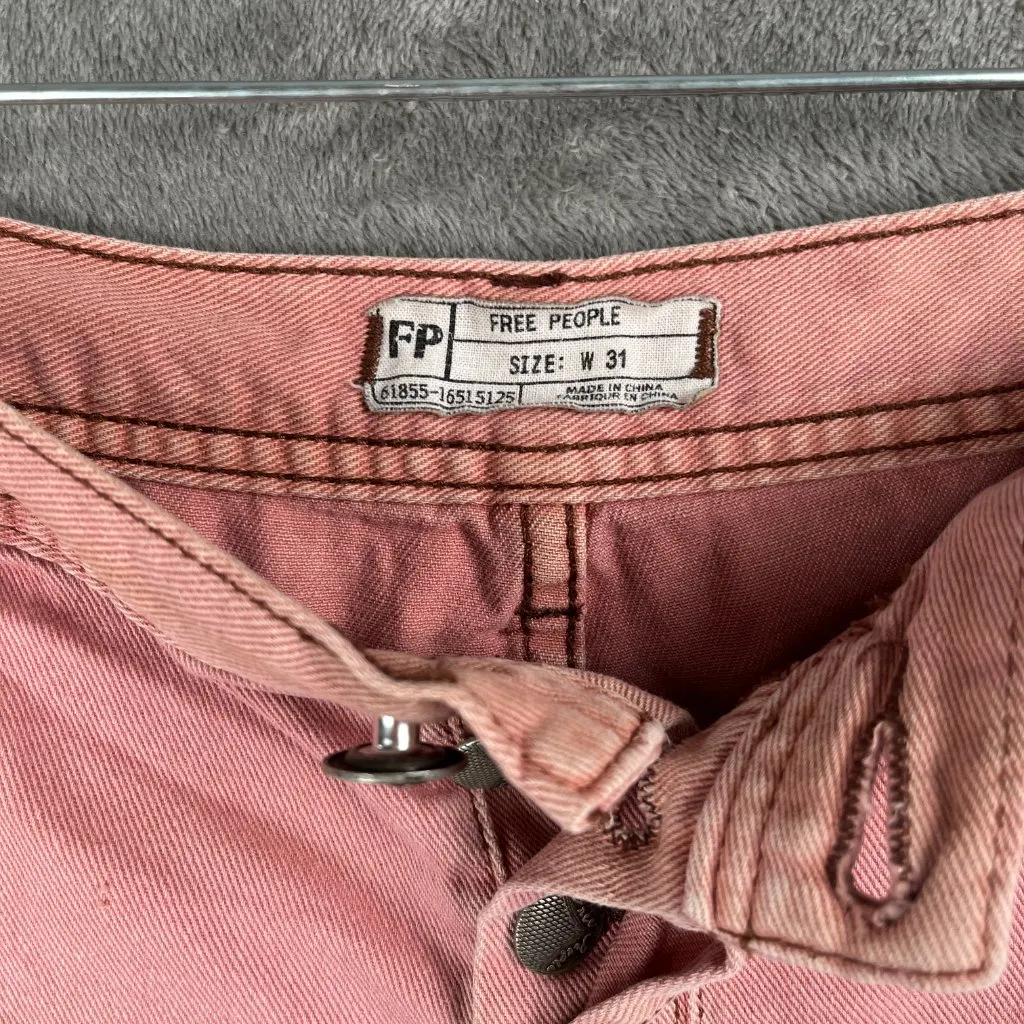 Free People Dusty Pink High Rise Denim Shorts Women’s 31 Distressed Coastal Y2K - Image 3