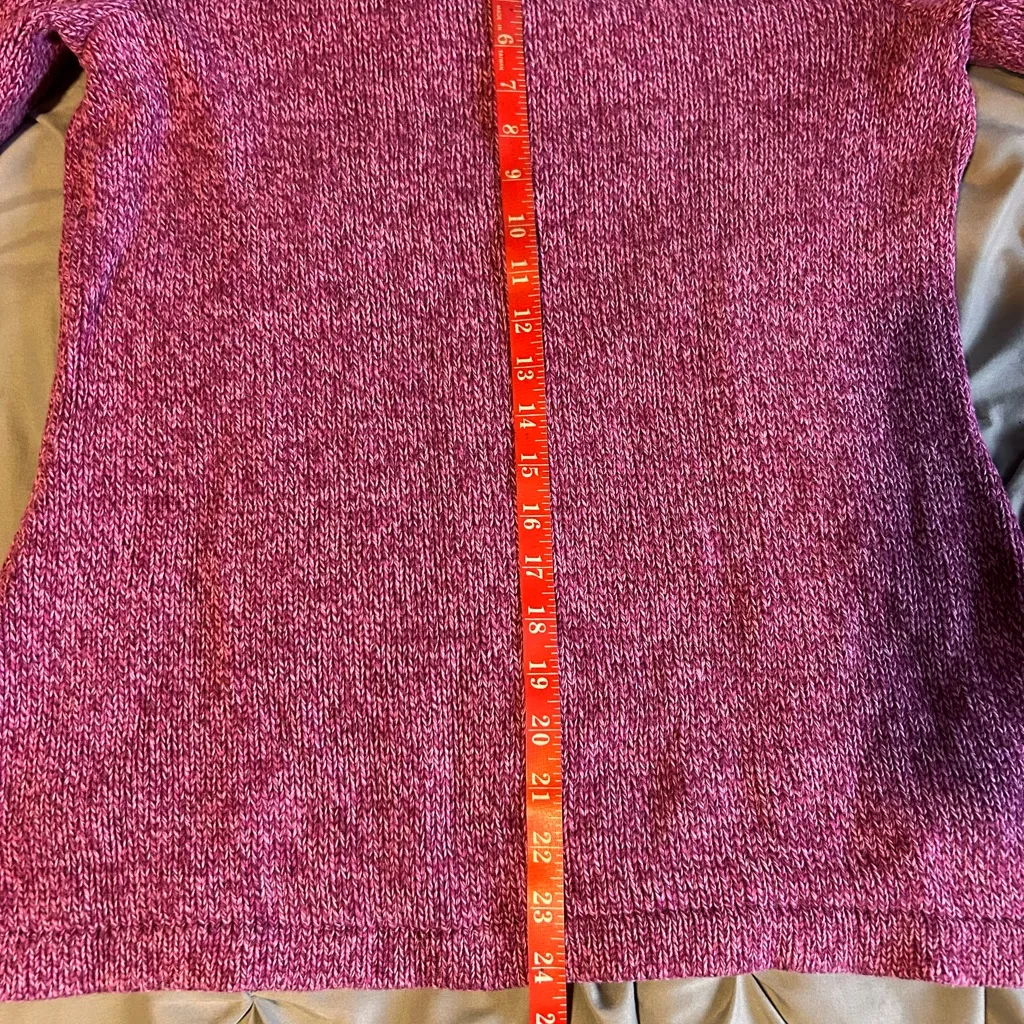 LL Bean Pink Sweater Womens Size Large Regular Knit Cotton Crewneck Top 282281 - Image 6