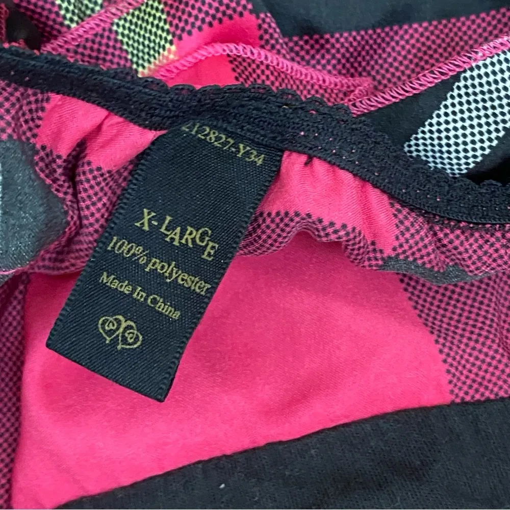 VICTORIA’S SECRET Plaid Pink/Black Open Back Babydoll Tank & Panty Set Size XL - Image 15