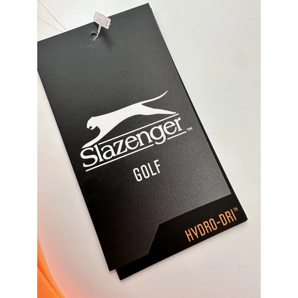 SLAZENGER Golf Polo Shirt Sleeveless Collared Top Women M Atomic Orange Neon NEW - Image 4