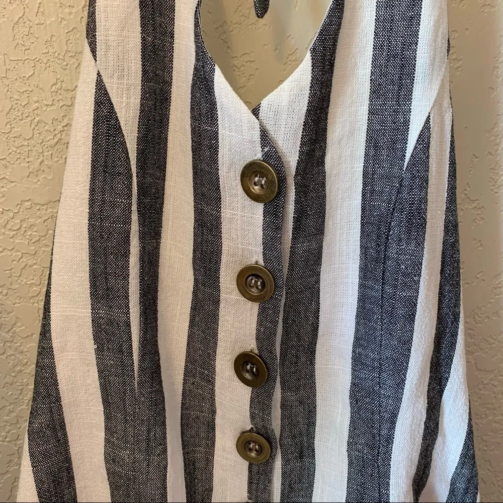 NWT Striped Button Halter Romper - Image 10