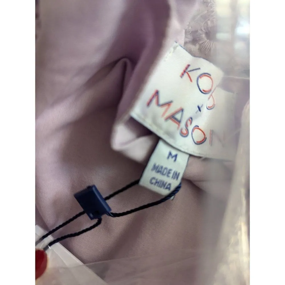 Koko + Mason eyelet lilac ruffle peplum top Medium Purple - Image 6