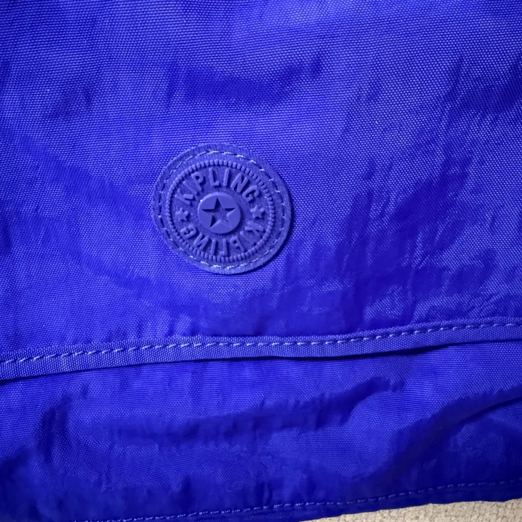 Kipling Women Crossbody Bag with Adjustable Strap Blue Nylon monkey keychain - Image 4