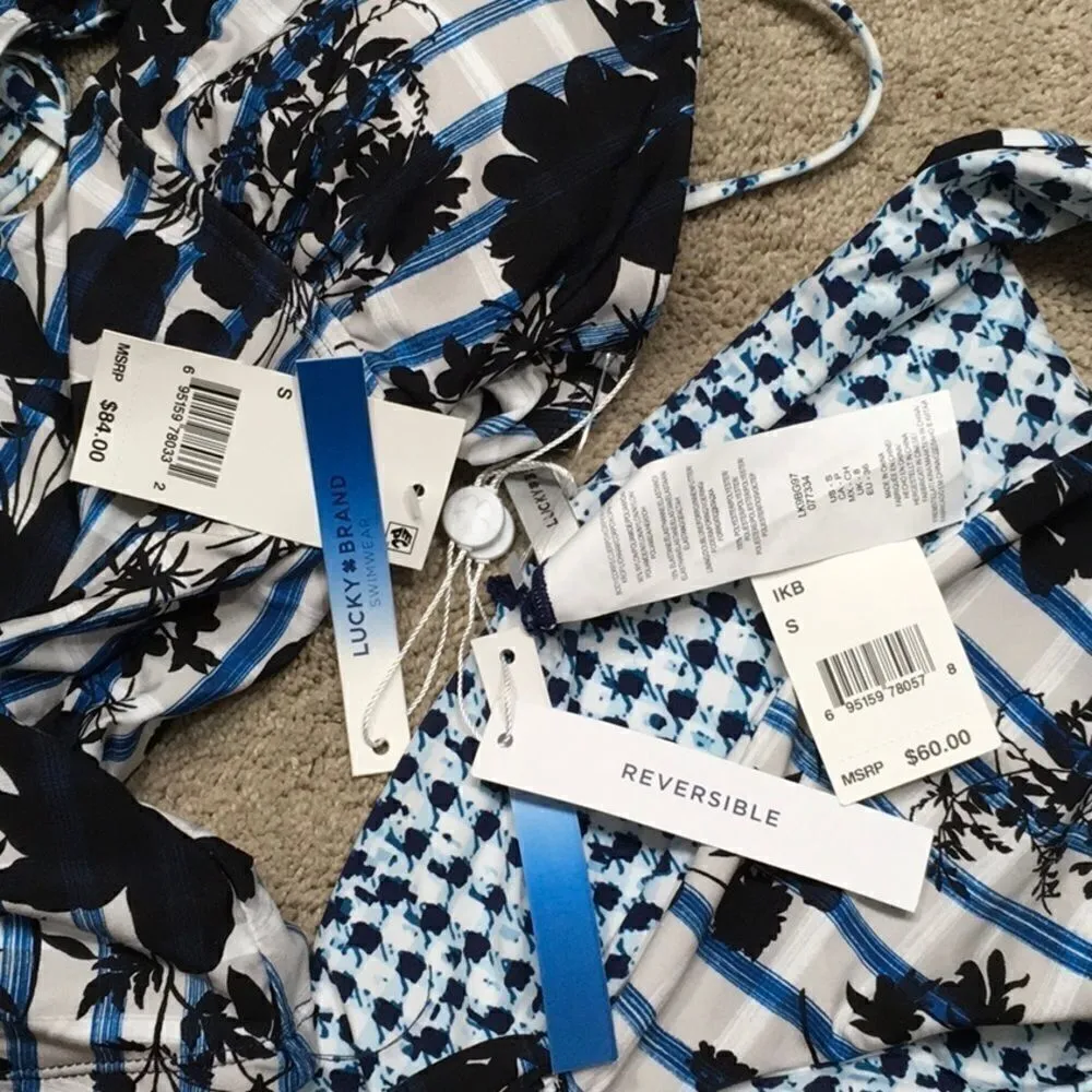 Lucky Brand blue & white reversible tankini. NWT - Image 10