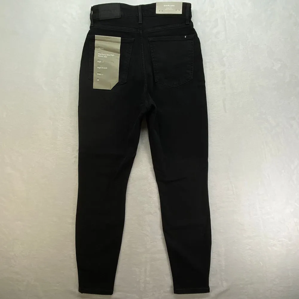 New Everlane Jeans Womens 28 The‎ Curvy Way-High Skinny Jean Black Crop - Image 12