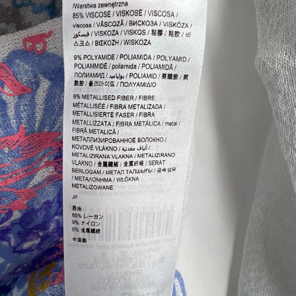 Desigual Sweater XS Sheer Wrap Sequin Floral New - Image 7