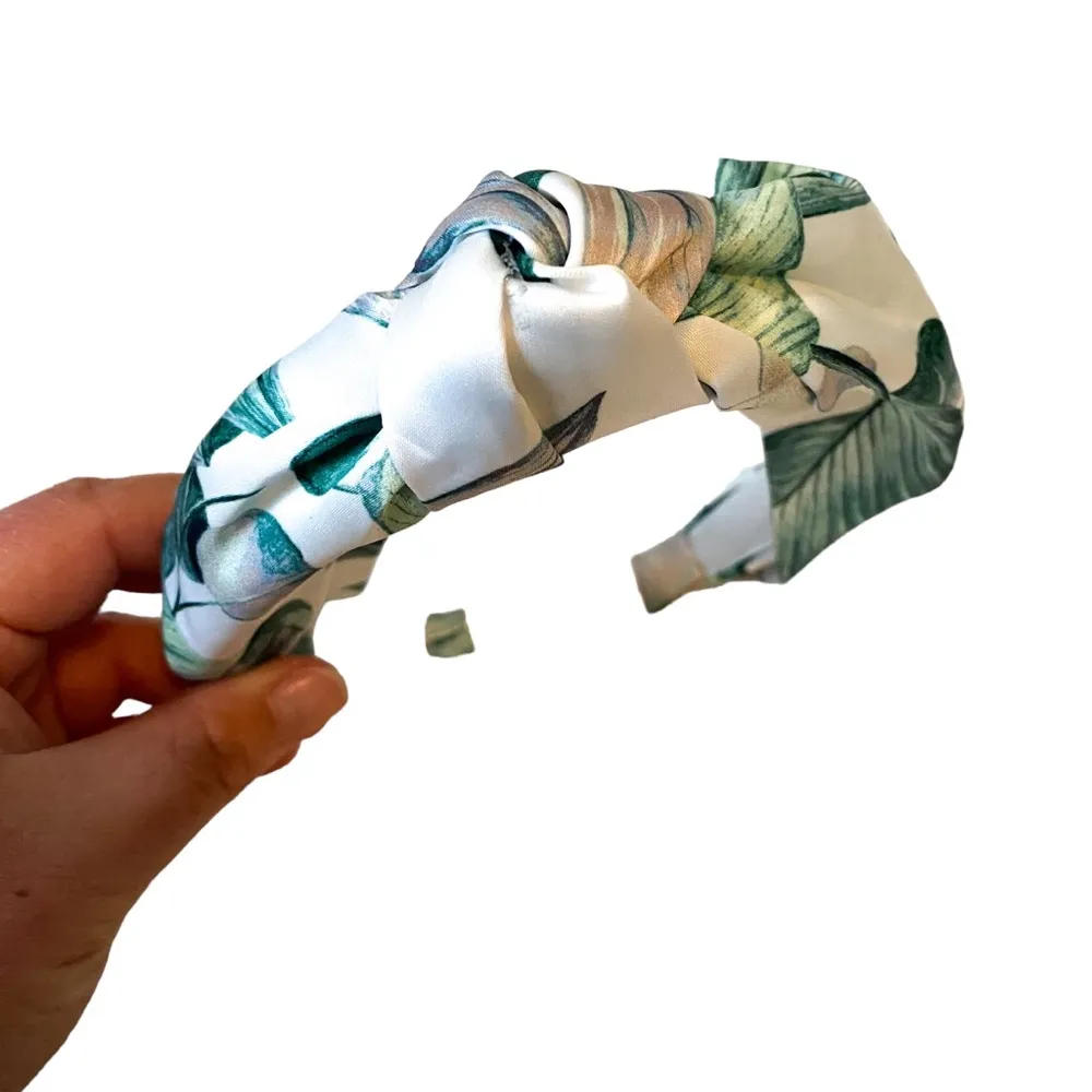 Women's Hair Accessory Tropical Silk H&M Headband Retro Hair Ties Pom Ties - Image 4