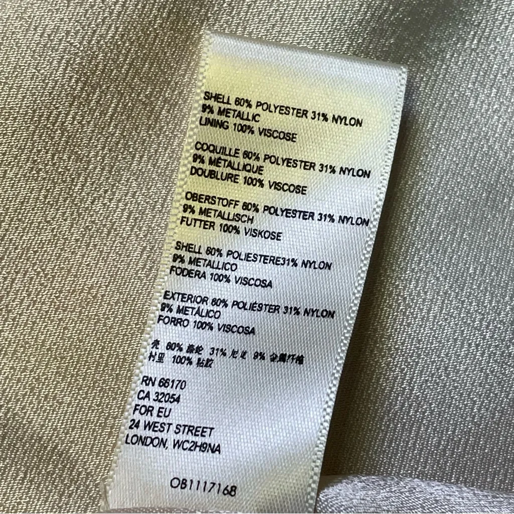 NEW Anthropologie Maeve Faye Flounced Jacquard Mini Skirt Sz 14 Yellow Metallic - Image 8