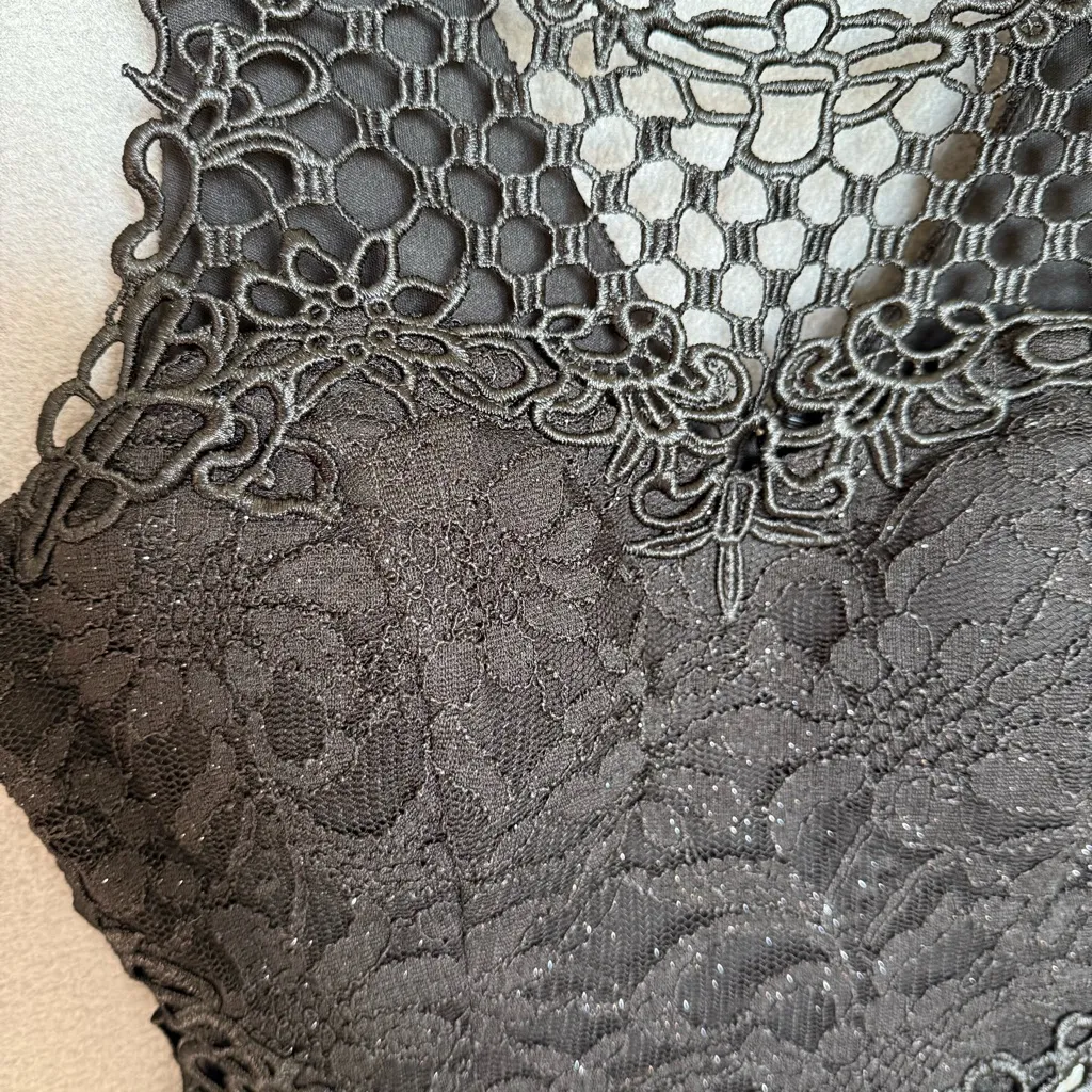 City Triangles Juniors Black White Glitter Lace Mini Dress size‎ 7 NWT Fairycore - Image 11