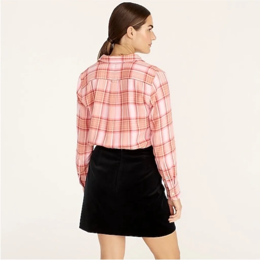 J. Crew Classic Fit Shirt Plaid in Blush Tartan size 14 - Image 3