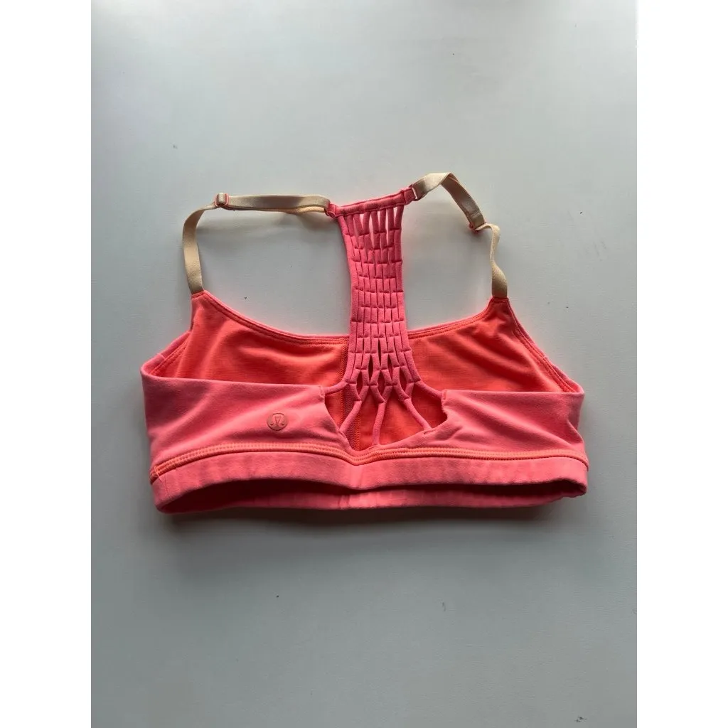 Lululemon athletica true self bra grapefruit peach fuzz small 4 yoga fitness - Image 6