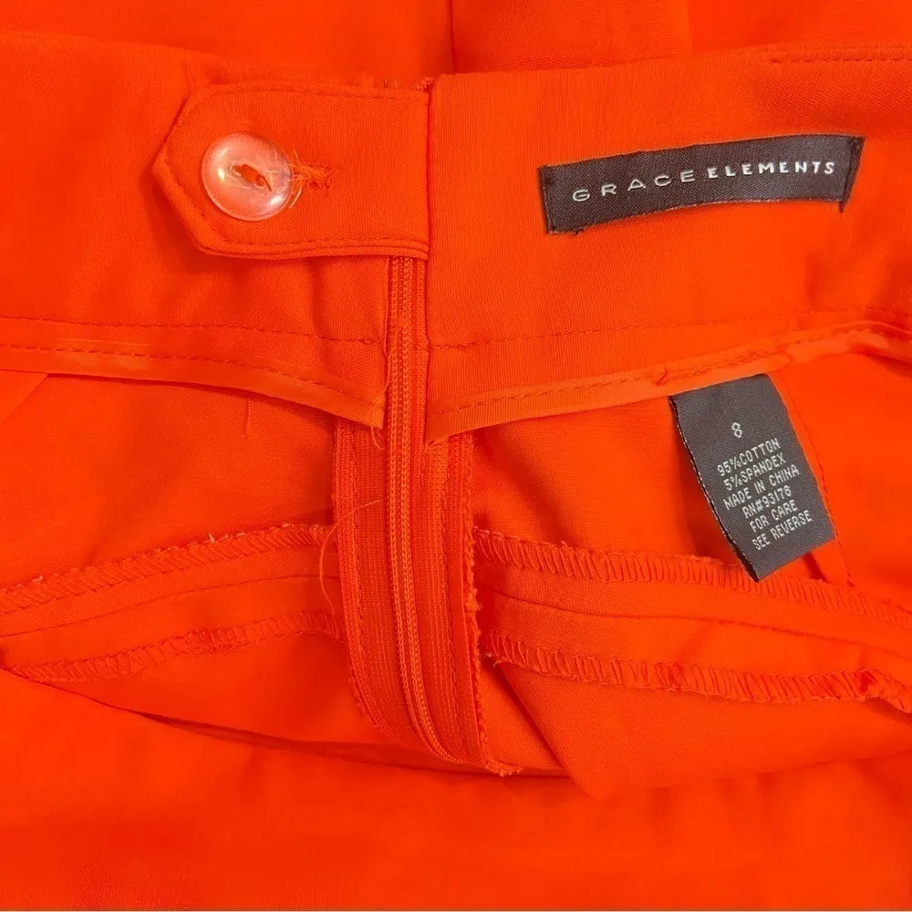Grace Elements Orange Straight Pencil Skirt Women’s Size 8 - Image 9