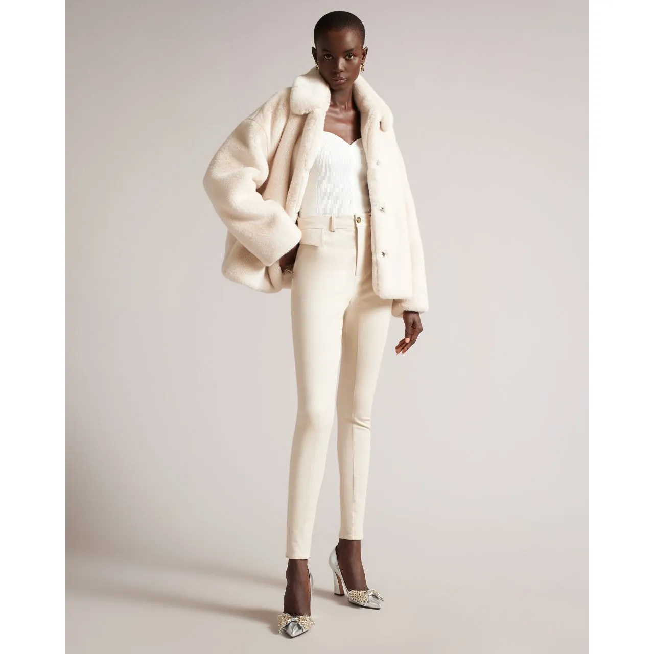 TED BAKER Sweetheart Neckline Knitted‎ Top Size 10 - Image 3