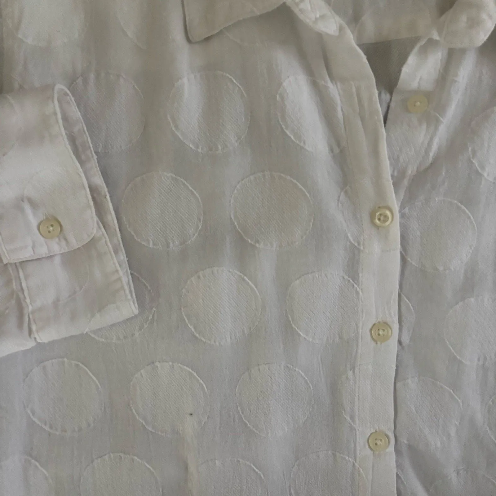 Isabella Sinclair Blouse Womens Size Large White Button Down Anthropologie - Image 3