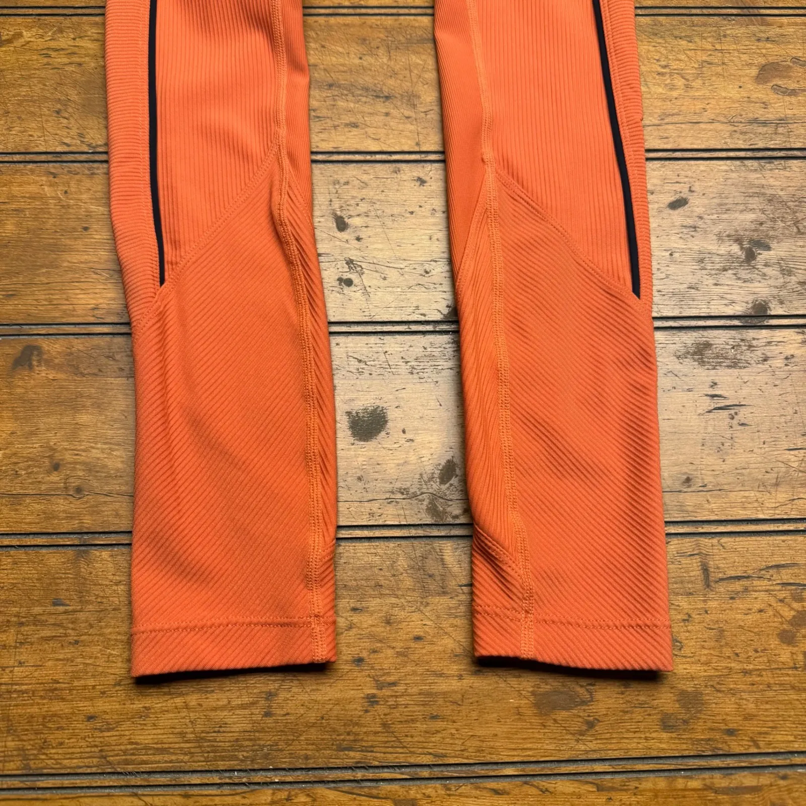 Zyia Active Ribbed High Waisted Orange Leggings Size 2 - Image 2