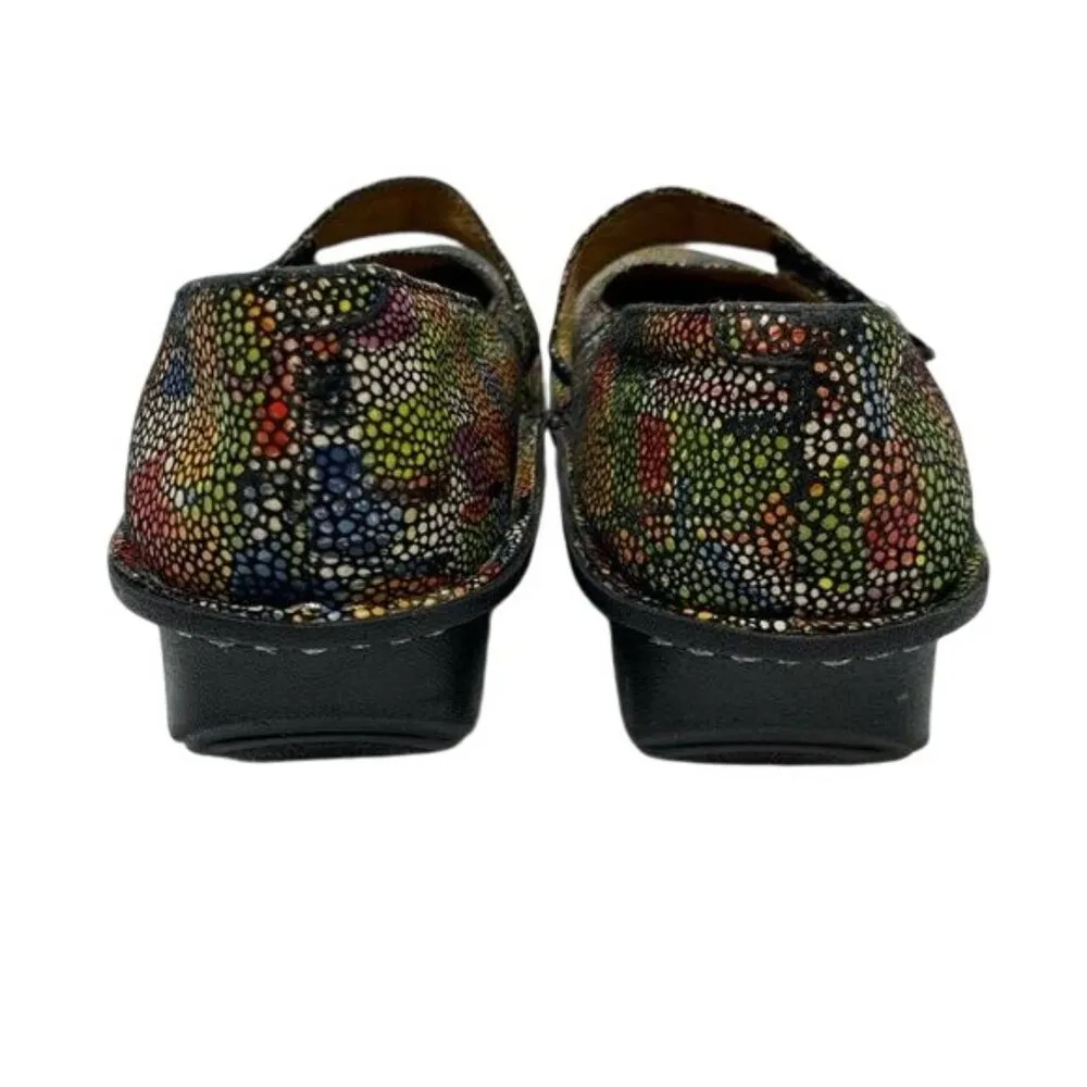 Alegria Feliz Mary Jane Painterly Size 6 Abstract Leather Adjustable Strap - Image 4